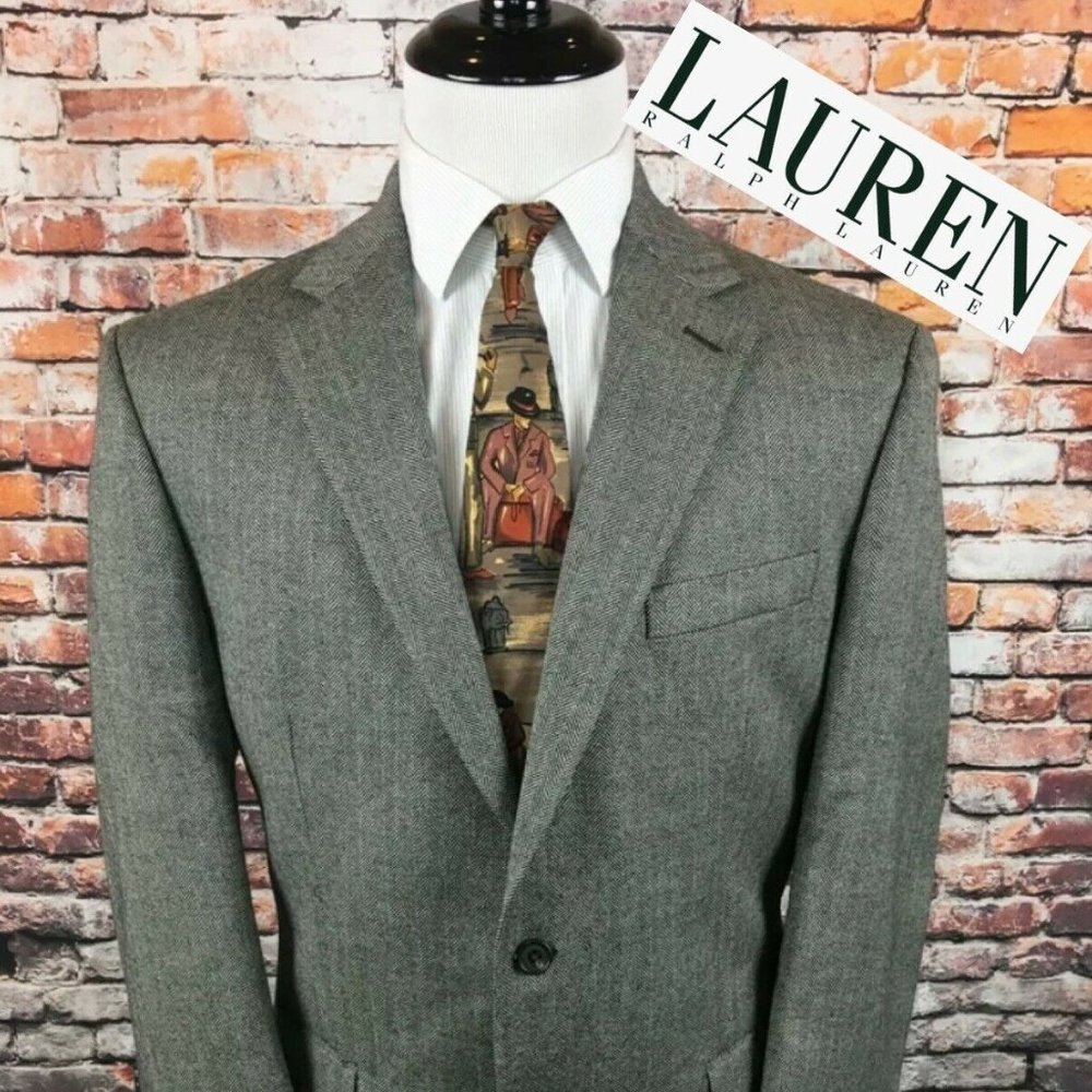 LRL Lauren Ralph Lauren Herringbone Twill Blazer